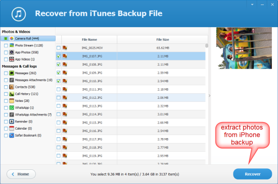 Extract and Recover Photos from iPhone Backup Free