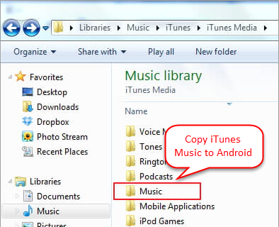 copy itunes music to android