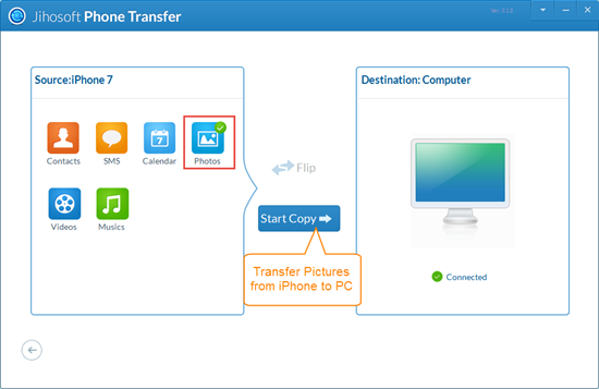Transfer Photos from iPhone/iPad to PC Using Phone Data Transfer