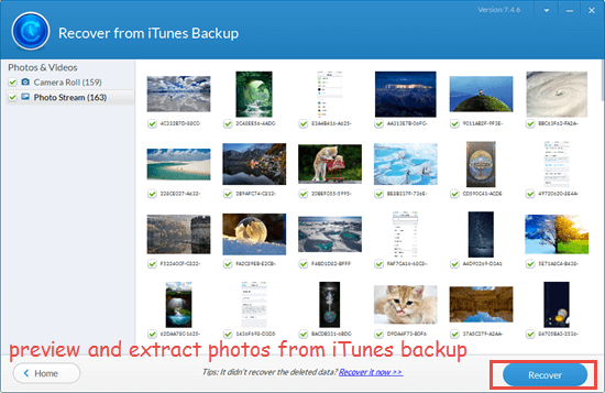 Recover Permanently Deleted iPhone Photos from iTunes Backup